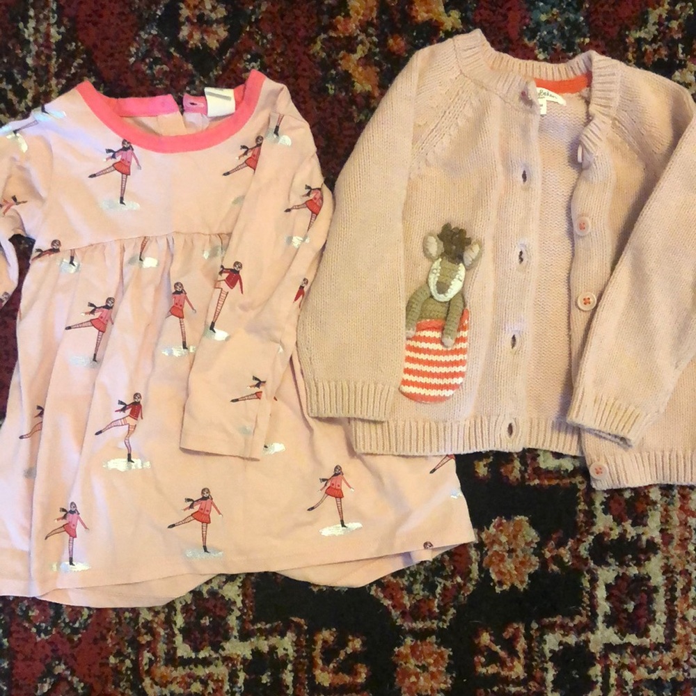 Baby girl winter dress and sweater set